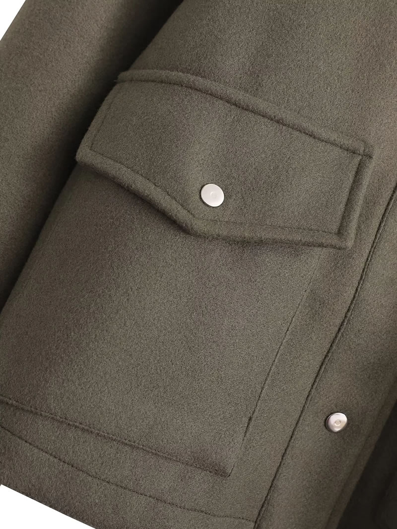 Fashion Apricot Polyester Lapel Buttoned Jacket  Polyester,Coat-Jacket