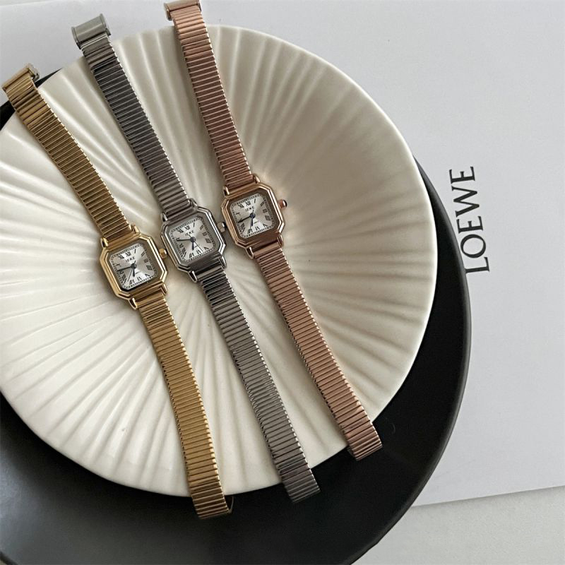 Fashion Rose Gold Stainless Steel Square Dial Watch,Ladies Watches