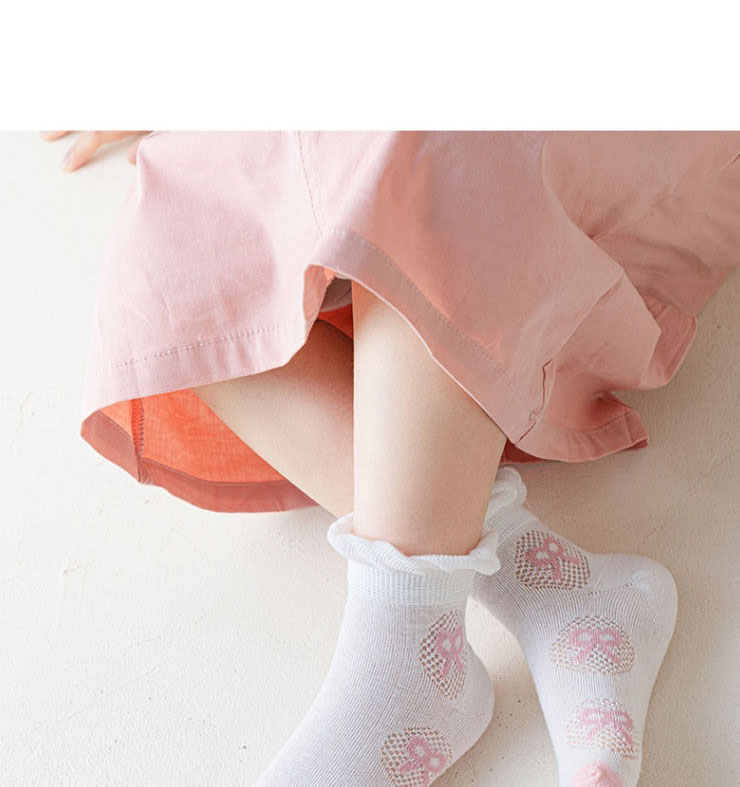 Fashion Lavender Love Rabbit [5 Pairs Of Spring And Summer Mesh] Cotton Printed Breathable Mesh Kids Socks,Fashion Socks