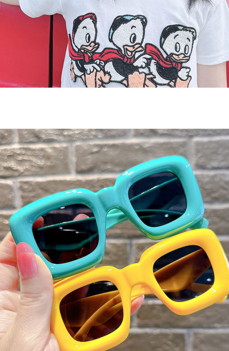 Fashion Yellow Internet Celebrity Funny Sunglasses Resin Square Large Frame Sunglasses,Women Sunglasses