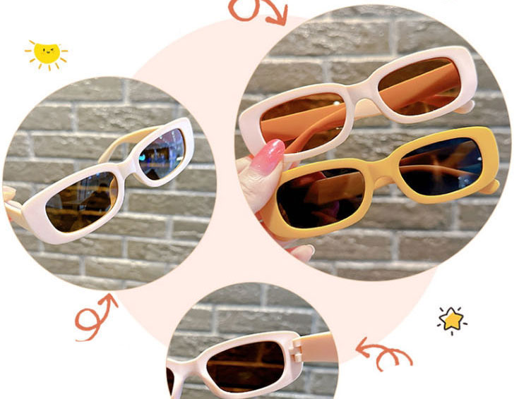 Fashion Pink [single Outfit] Small Resin Square Sunglasses,Women Sunglasses