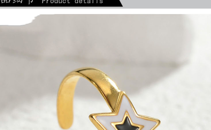 Fashion Gold Titanium Steel Star Split Open Ring,Rings