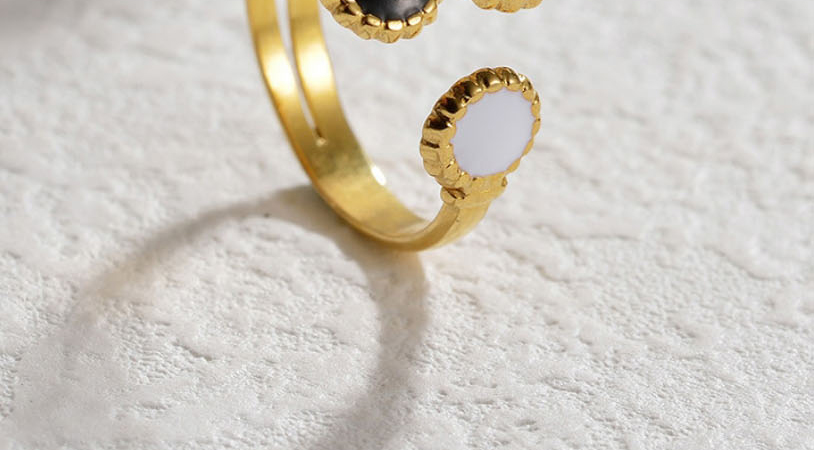 Fashion Gold Titanium Steel Star Split Open Ring,Rings