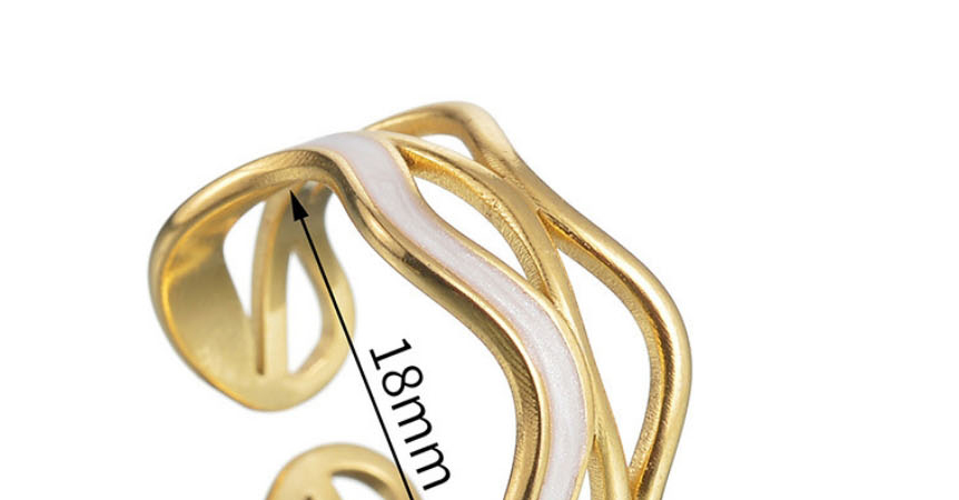 Fashion Gold Titanium Steel Geometric Irregular Ring,Rings