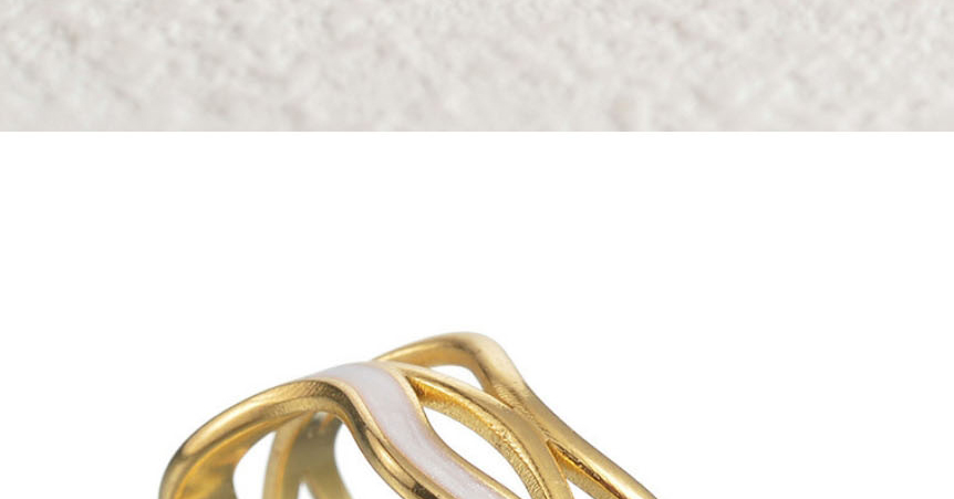 Fashion Gold Titanium Steel Geometric Irregular Ring,Rings