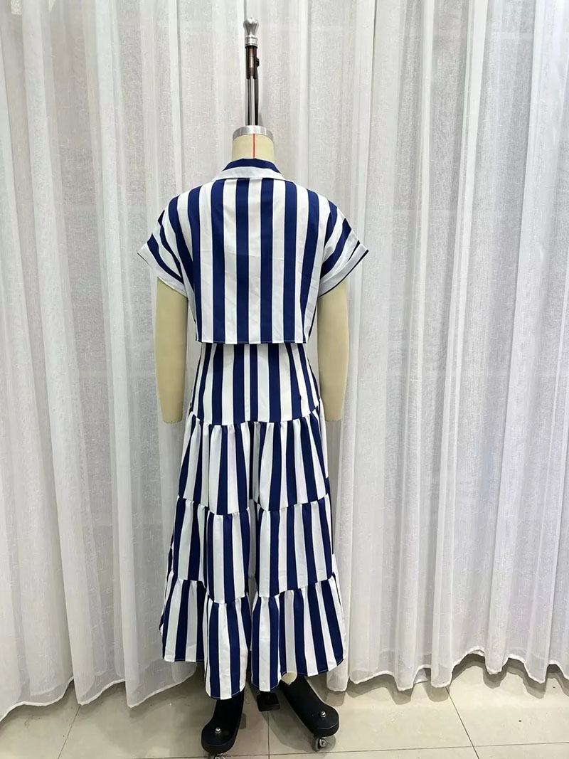 Fashion Stripe Polyester Striped Dress,Long Dress