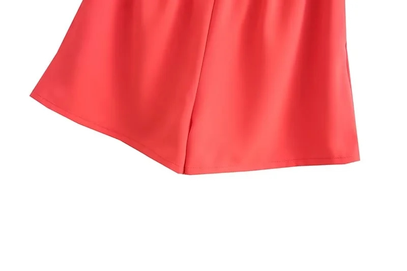 Fashion Pink Polyester Elastic High Waist Shorts,Shorts