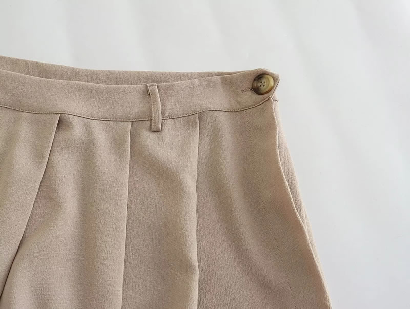 Fashion Khaki Woven Pleated Skirt,Skirts