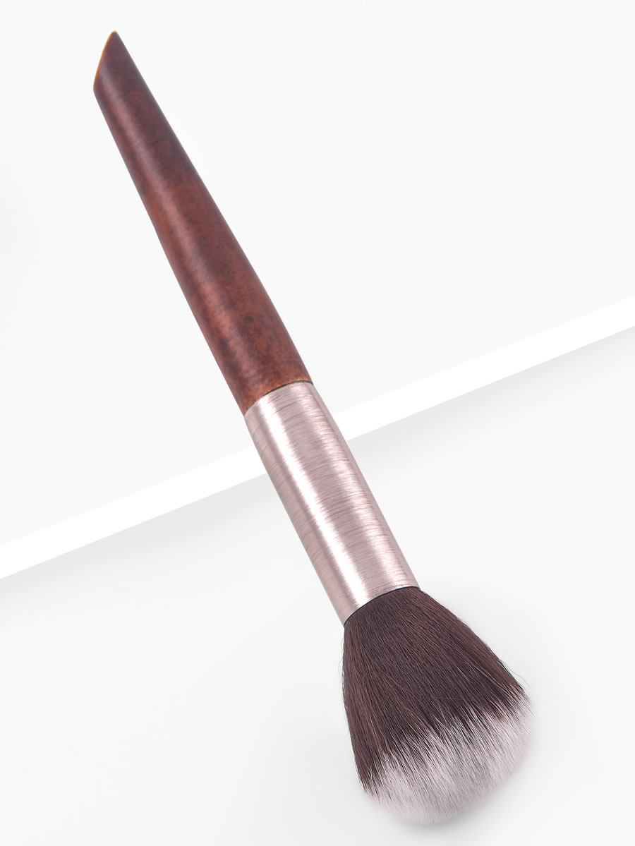 Fashion Wood Color Single Makeup Brush Blush Loose Powder Fan Shape Makeup Tools,Beauty tools
