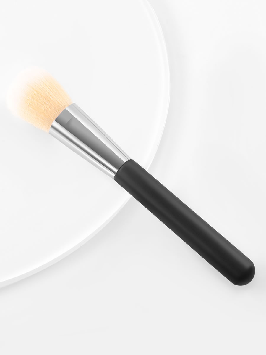 Fashion Black Single Makeup Brush Blush Loose Powder Fan Shape Makeup Tools,Beauty tools