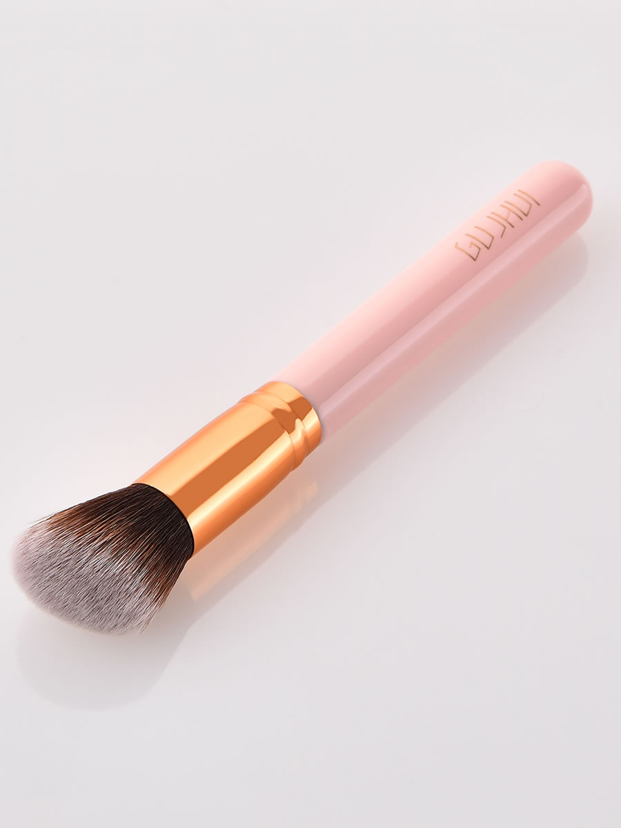 Fashion Pink Single Pink Round Slanted Blush Makeup Brush,Beauty tools