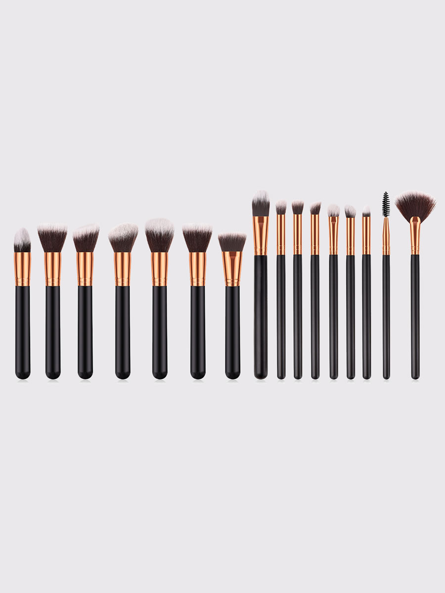Fashion Black 16pcs Black Large Professional Quality Makeup Brush Set,Beauty tools
