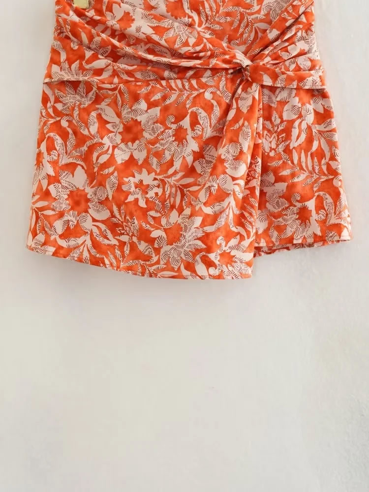Fashion Color Polyester Print Knot Skirt,Skirts