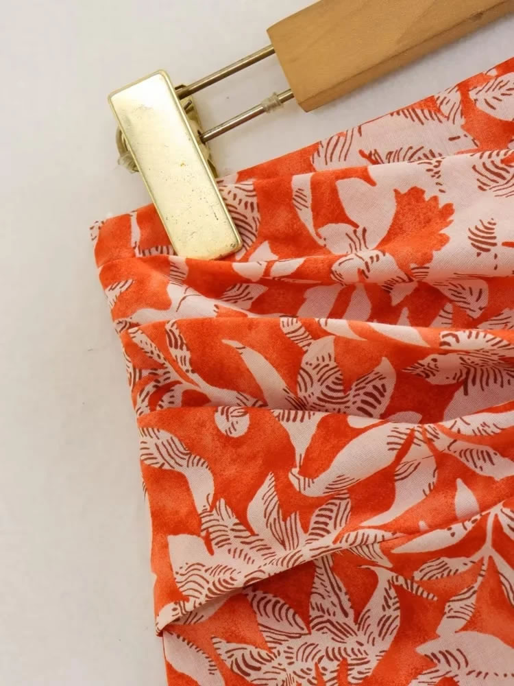 Fashion Color Polyester Print Knot Skirt,Skirts