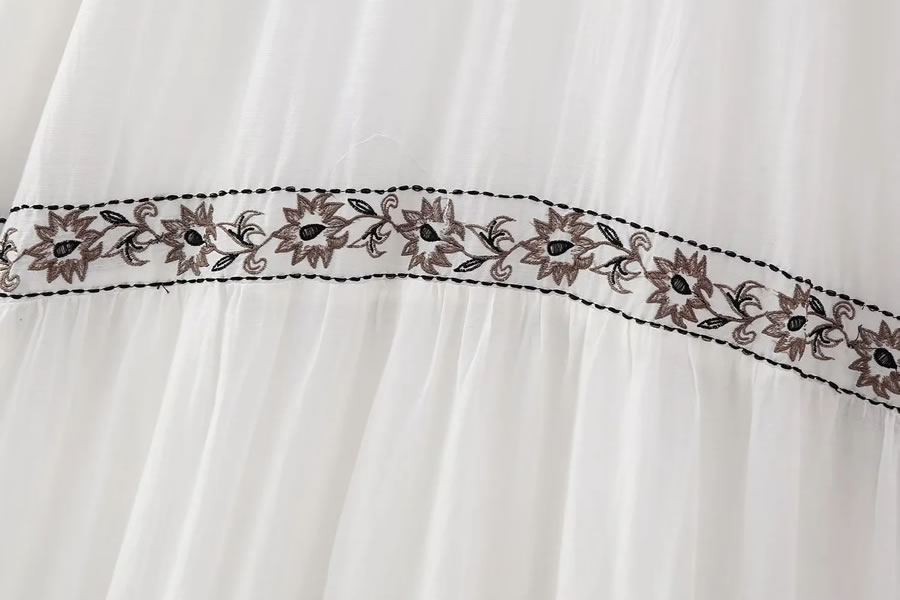 Fashion Pattern Woven Embroidered Dress,Long Dress