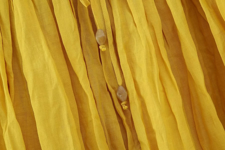 Fashion Yellow Woven Pleated Skirt,Skirts