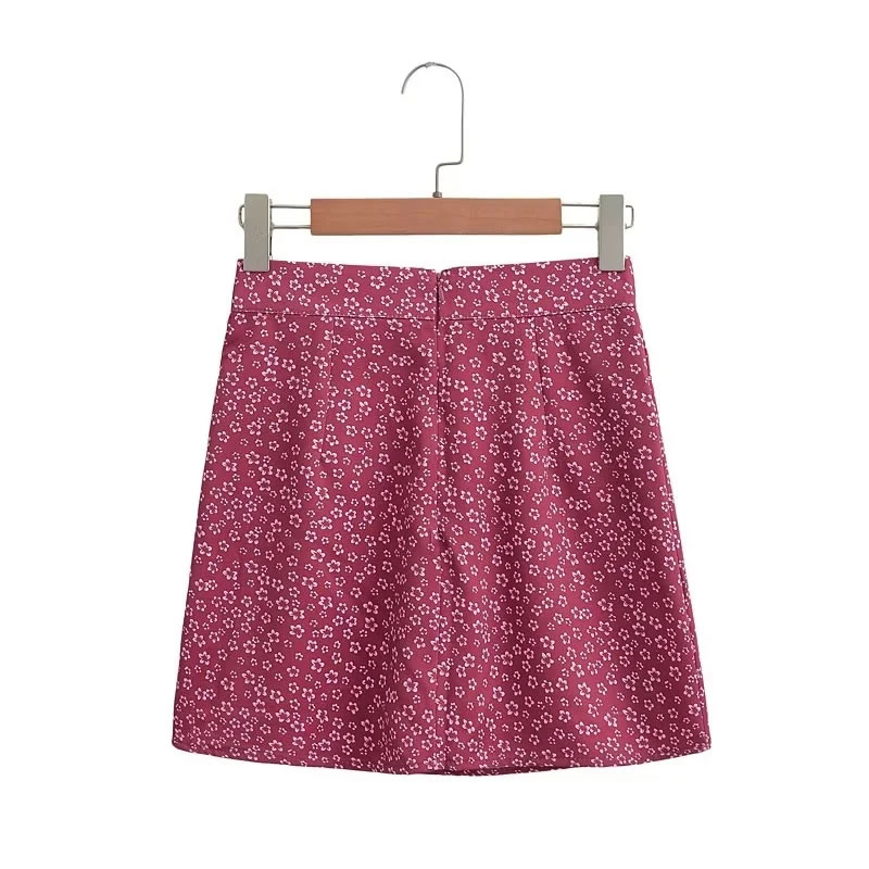 Fashion Rose Red Polyester Printed Skirt,Skirts