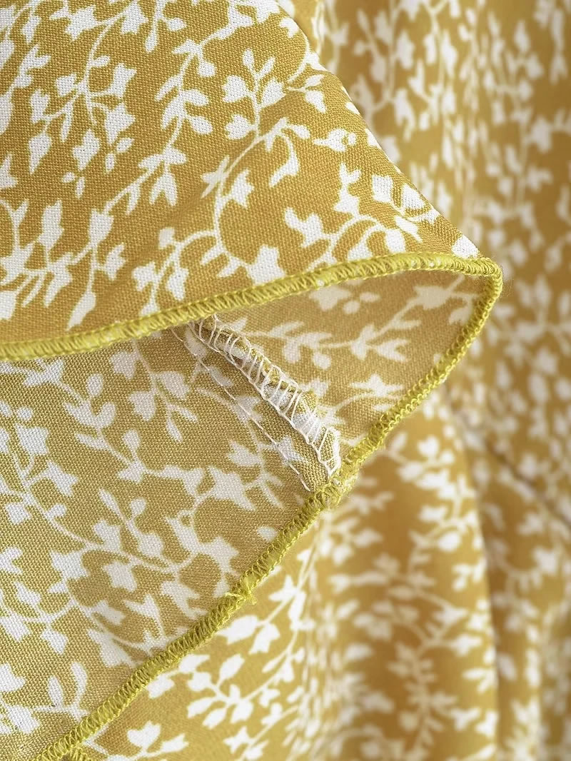 Fashion Yellow Polyester Printed Skirt,Skirts