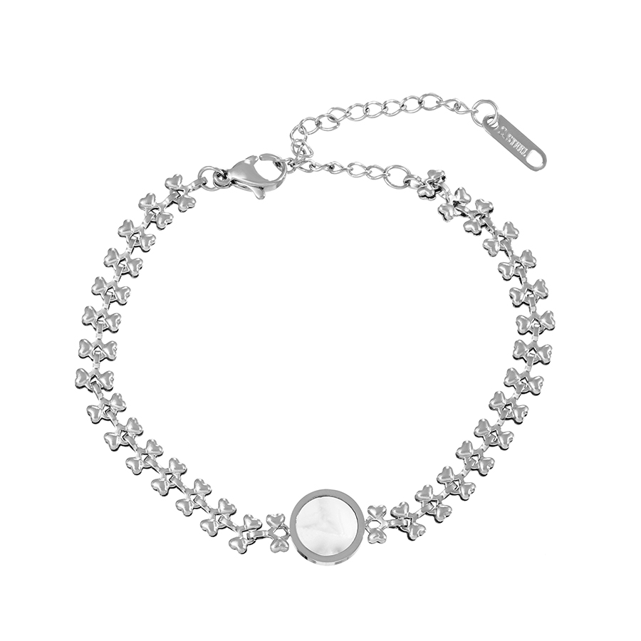 Fashion Silver Titanium Shell Round Bow Bracelet,Bracelets