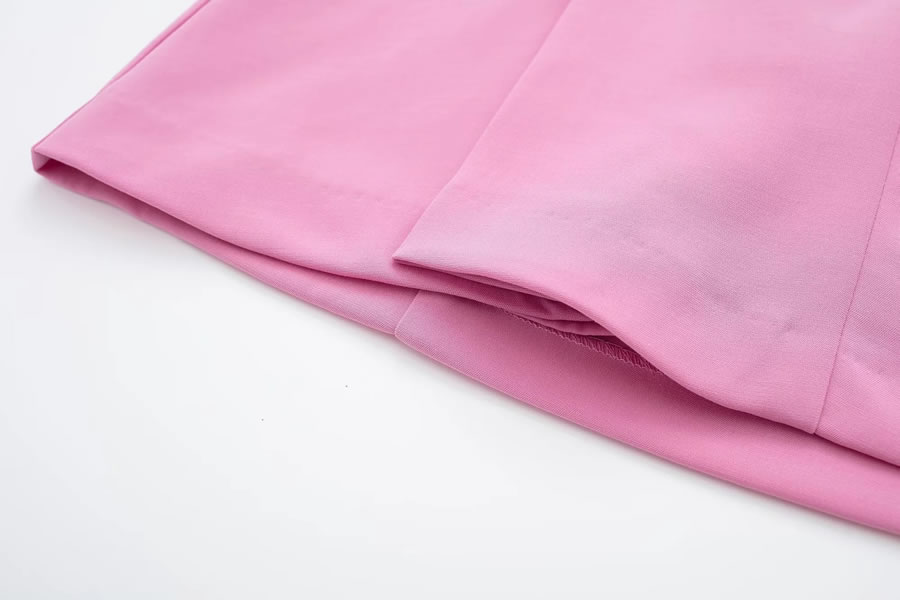 Fashion Pink Blended Wide Pleated Hakama,Shorts