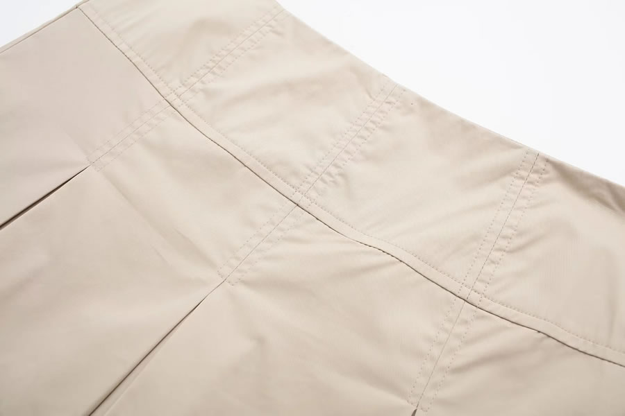 Fashion Apricot Blended Wide Pleated Hakama,Shorts