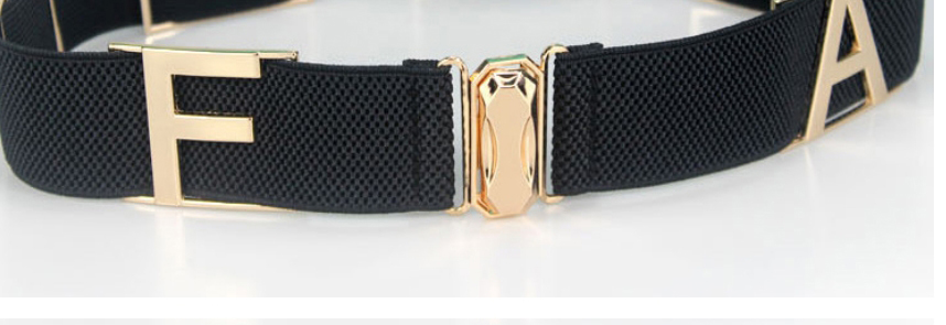 Fashion Black Alphabet Elastic Elastic Waist Wide Belt,Wide belts
