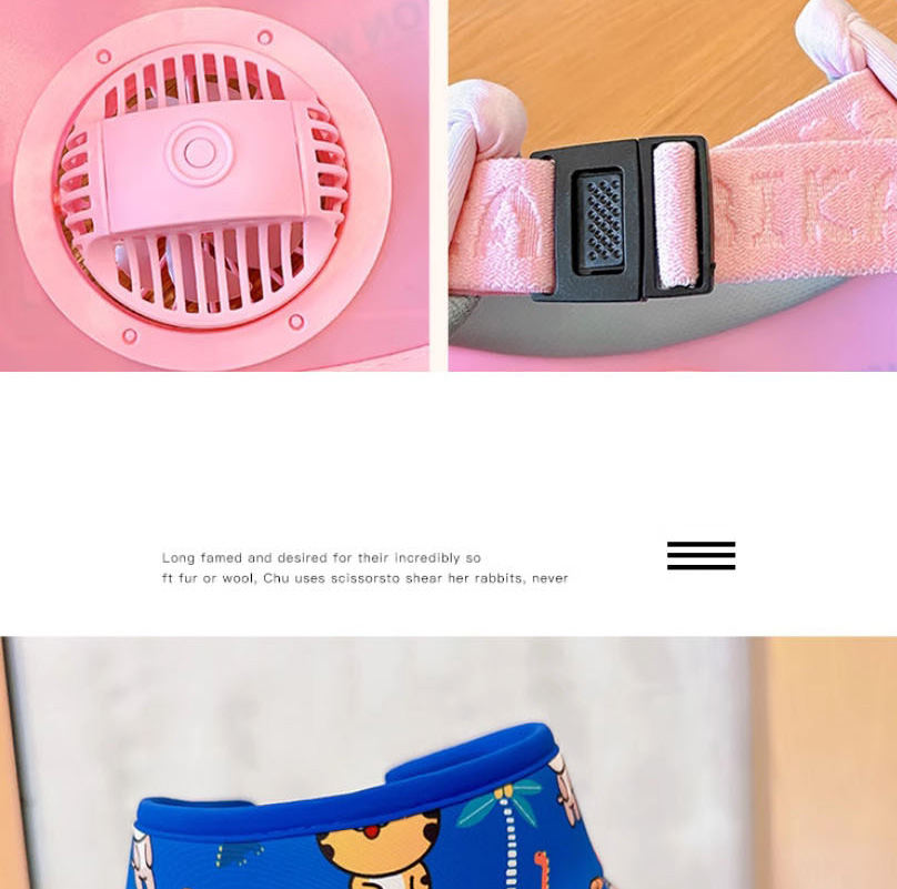 Fashion Light Pink Bunny [upgrade Fan Model] Plastic Cartoon Printed Children