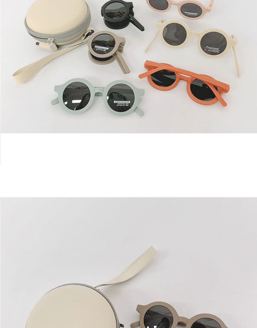 Fashion Frosted Gray Blue - Foldable Pc Foldable Round Sunglasses,Women Sunglasses