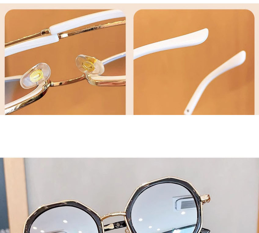 Fashion Fashion Blue + Gold Chain Pc Large Frame Chain Tassel Sunglasses,Women Sunglasses