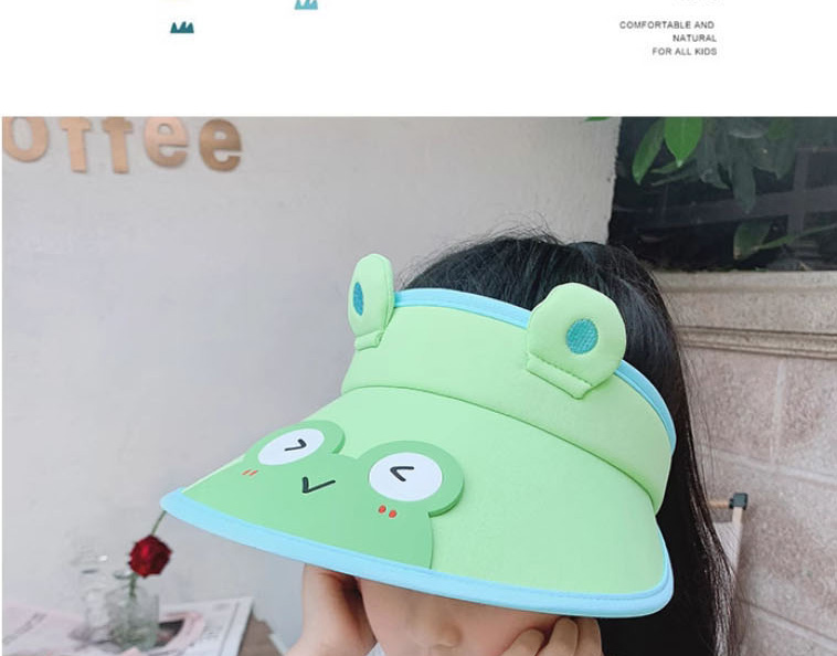 Fashion Big Brim-love Bear Plastic Printed Empty Top Kids Sunscreen Hat,Sun Hats