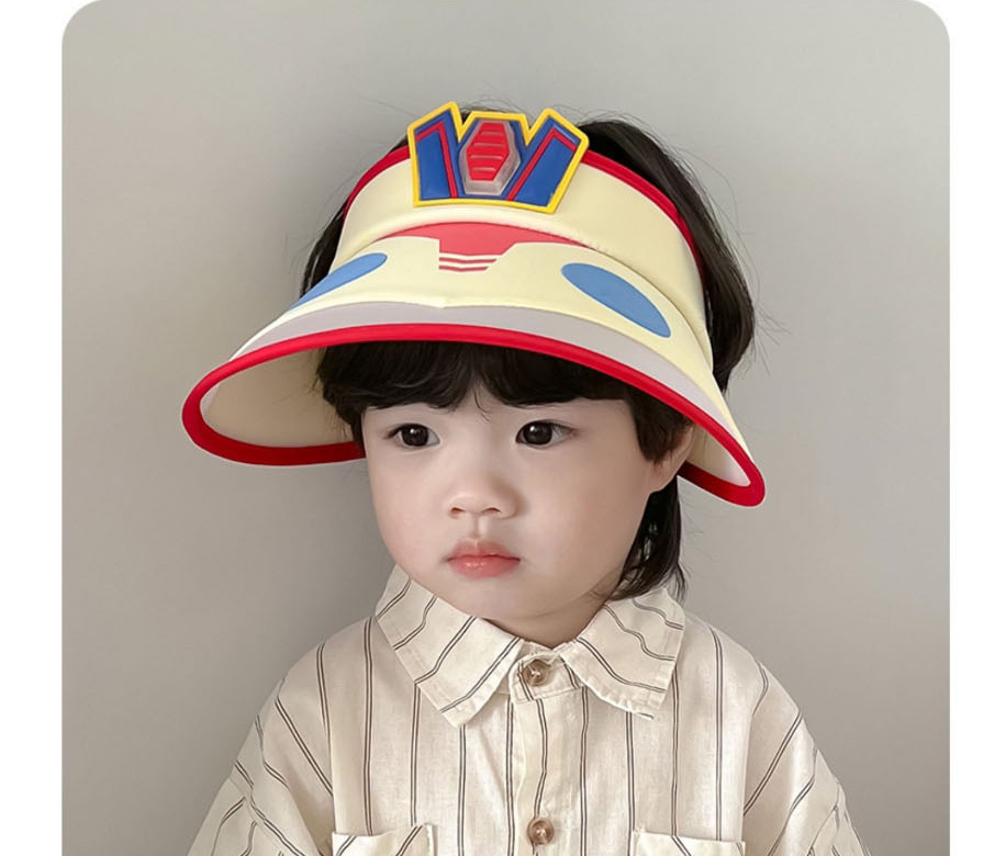 Fashion Big Brim - Little Brown Bear Plastic Printed Empty Top Kids Sunscreen Hat,Sun Hats
