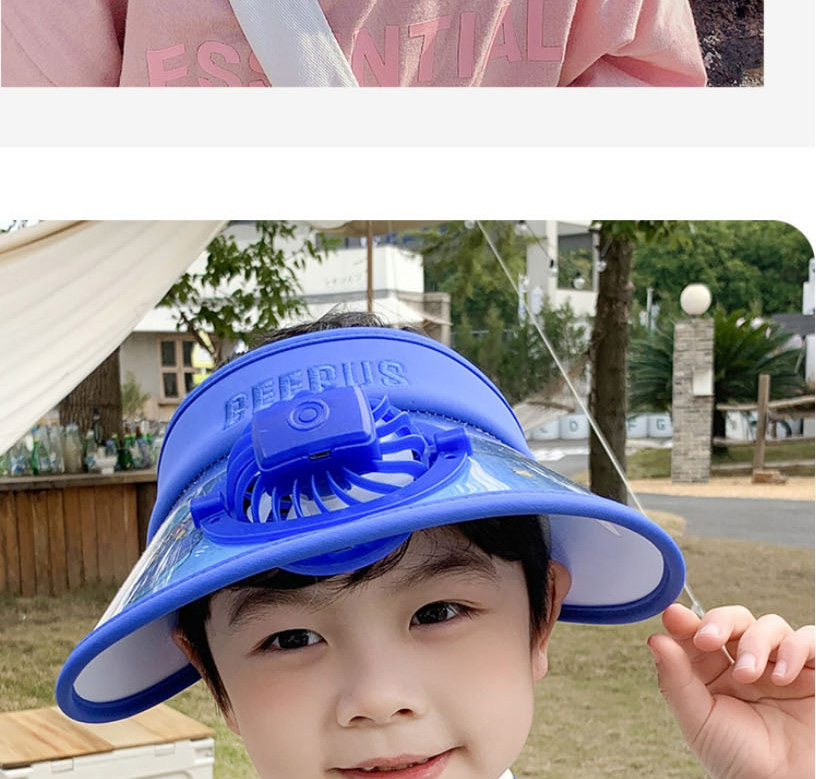 Fashion [usb + Three-speed Adjustment] Fan Cap - Pink Apple Pc Cartoon Empty Top With Fan Sun Hat (live),Sun Hats