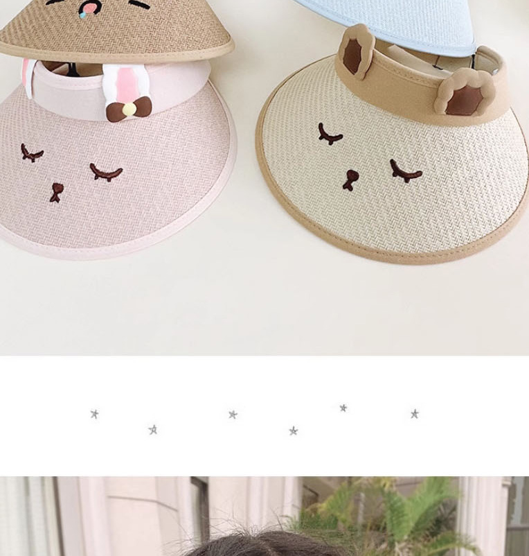 Fashion Cute Expression Straw Hat-brown [breathable Empty Hat] Straw Cartoon Children