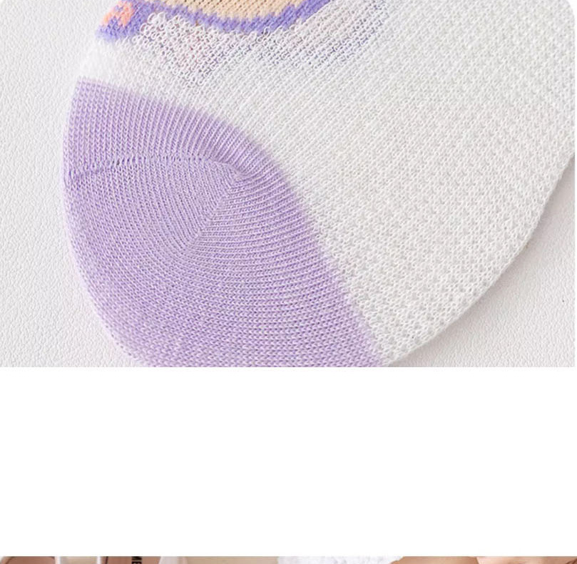 Fashion Bear Baby [breathable Mesh Socks 5 Pairs] Cotton Printed Children