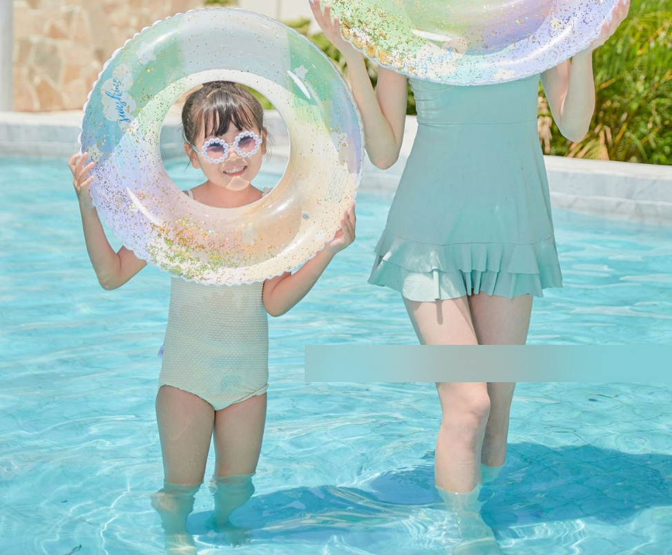 Fashion Striped Blue 100# With Handle (450g) Suitable For Overweight Pvc Printing Swimming Ring,Swim Rings