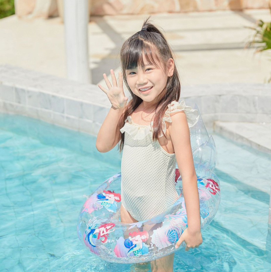 Fashion Crystal Mermaid Pink 70# (suitable For 5-9 Years Old) Pvc Mermaid Kids Swimming Ring,Swim Rings