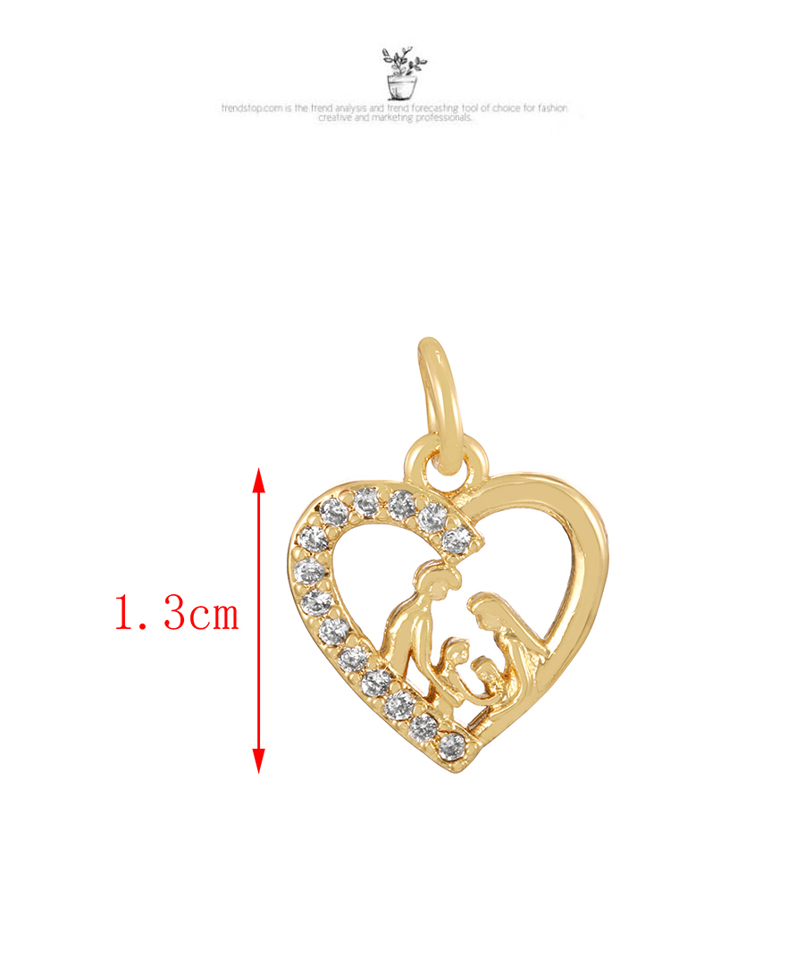 Fashion Golden 4 Copper Inlaid Zirconia Heart Crown Pendant Accessories,Jewelry Packaging & Displays