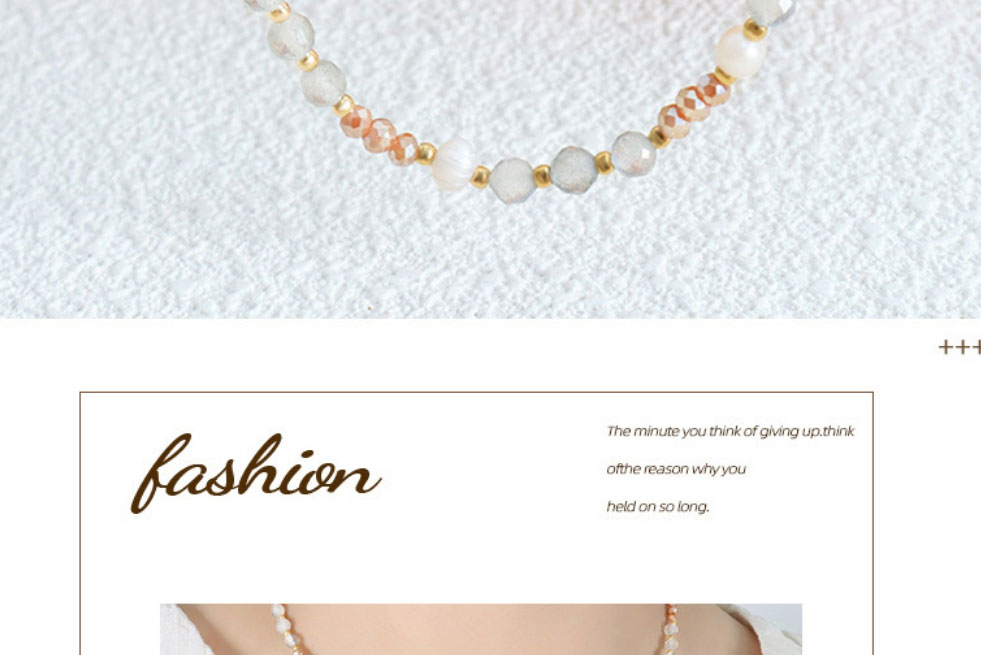 Fashion Gold Glass Pearl Beaded Titanium Necklace,Beaded Necklaces