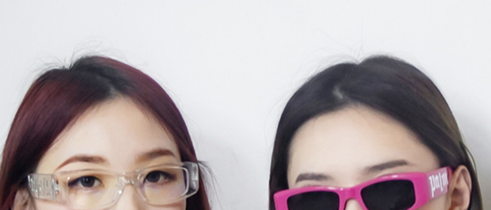 Fashion Pink Pc Letter Small Frame Sunglasses,Women Sunglasses
