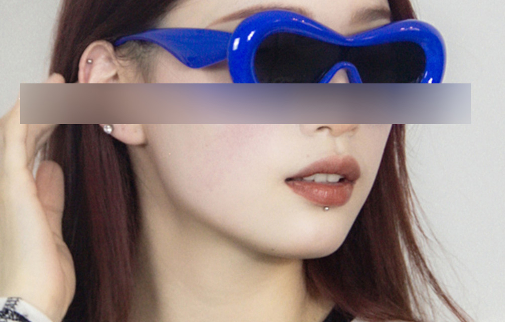 Fashion Blue Plastic One Piece Sunglasses,Women Sunglasses