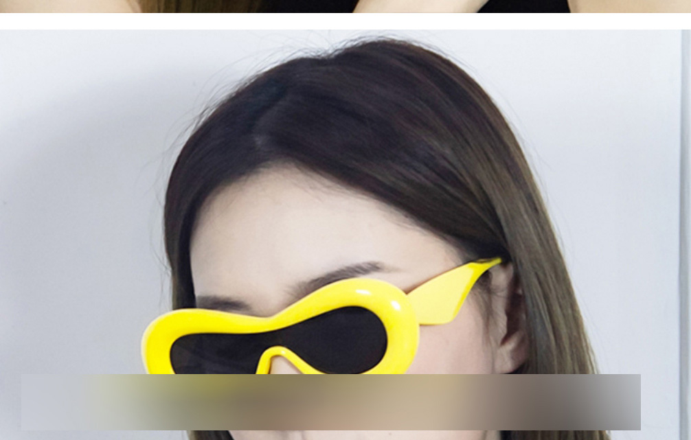 Fashion Yellow Plastic One Piece Sunglasses,Women Sunglasses