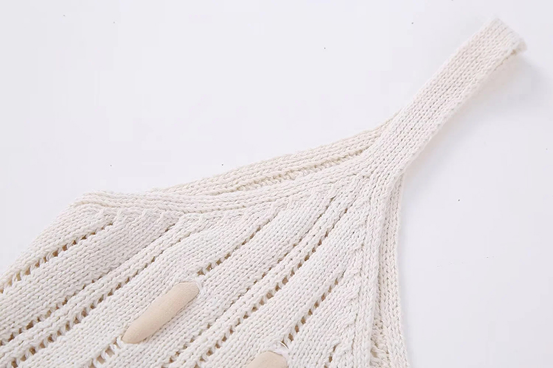 Fashion White Polyester Knitted Camisole Top,Sweater