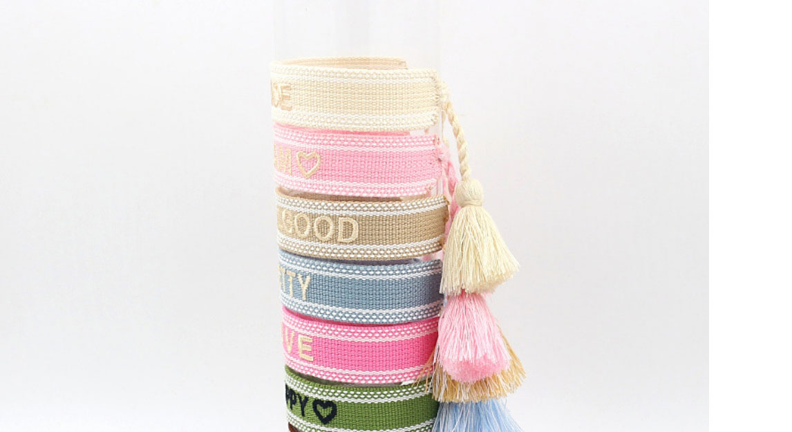 Fashion Cross-2 Polyester Web Woven Letter Tassel Bracelet,Fashion Bracelets