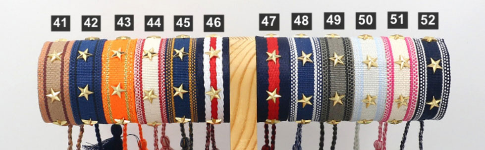Fashion 40# Metal Star Webbing And Tassel Bracelet,Fashion Bracelets