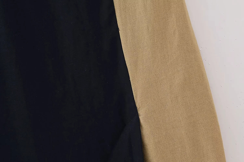 Fashion Color Matching Polyester Color Block Slit Suspender Dress,Long Dress