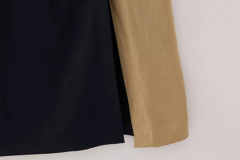 Fashion Color Matching Polyester Color Block Slit Suspender Dress,Long Dress