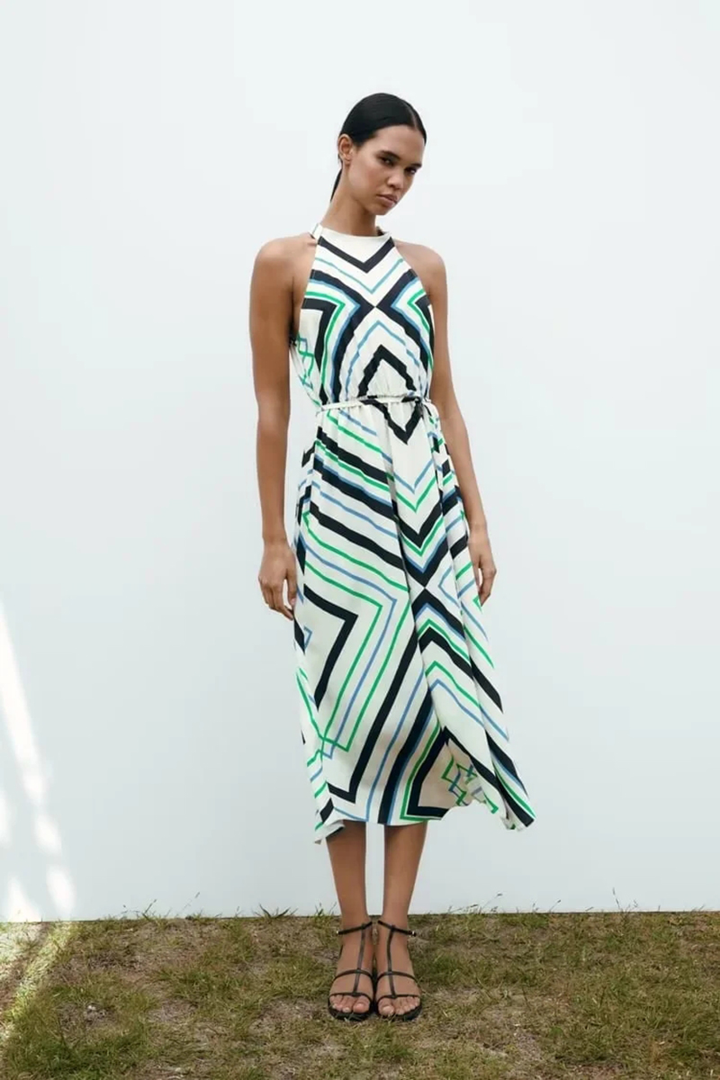 Fashion Printing Polyester Print Dress,Long Dress
