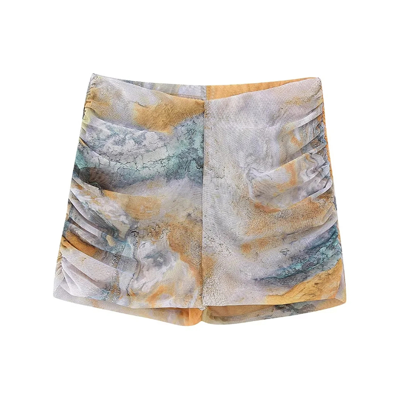 Fashion Printing Printed Tulle Shorts,Shorts