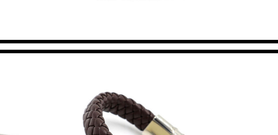 Fashion Brown Braided Leather Bracelet With Alloy Magnetic Clasp,Fashion Bracelets