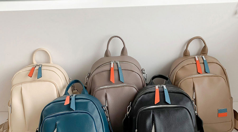 Fashion Mud Color Pu Large Capacity Backpack,Backpack